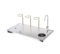 FytStycale Coffee Rinsing Work Surface Built-in Cup Washer with Faucet Heavy Duty Tea Making Tray with Drain for Baristas, 6434 Type with Water Faucet