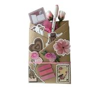 FytStycale Date with A Book Bookish Stickers Romantic Date Gift Creative Envelope Box Material with Highlighter Note Tags Suitable for Reading Love, Pink