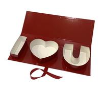 FytStycale Decorative Flower Shaped Empty Gift Box, Practical Cardboard Letter Shaped Fillable Gift Box, Ideal for Weddings, Red