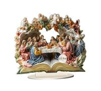 FytStycale Decorative Last Supper Religious Decoration Centerpiece Memorial Shelf Sculpture with Stand Suitable for Bedroom, Style A