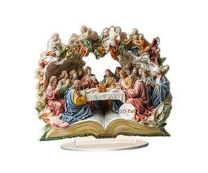 FytStycale Decorative Last Supper Religious Decoration Centerpiece Memorial Shelf Sculpture with Stand Suitable for Bedroom, Style A
