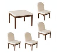 FytStycale Display Set Miniature Dollhouse Dining Room Furniture Table And Chairs Model Set Scale Decor PLA Realistic Scene Building Suitable for dollhouse, Table And Chair Set A