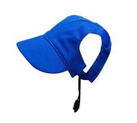 FytStycale Dog Hat, Baseball Cap with Ear Holes, Adjustable Canvas Sun Hat Model, Stylish Pet Headdress with Chin Strap for Outdoor Holidays And Gardening, Blue, XS