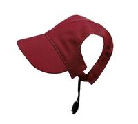 FytStycale Dog Hat, Baseball Cap with Ear Holes, Adjustable Canvas Sun Hat Model, Stylish Pet Headdress with Chin Strap for Outdoor Holidays And Gardening, Red, S