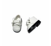 FytStycale Doll Shoes, Boots, Lace-Up Shoes, Trainers, Ballerina Made of PU, Realistic Details for Versatile Outfits for 15 cm Dolls and 1/6 BJD for Decor, White, Leather