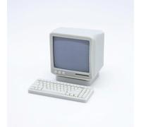 FytStycale Dollhouse Computer Miniature Vintage Desktop Computer Dollhouse Model Keyboard And Screen Faithful Early Computing, 1 12 Scale Retro Desktop Computer Model