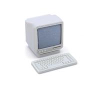 FytStycale Dollhouse Computer Miniature Vintage Desktop Computer Dollhouse Model Keyboard And Screen Faithful Early Computing, 1 18 Scale Retro Desktop Computer Model