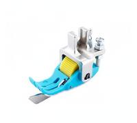 FytStycale Edge Guide Presser Smooth Feeding Foot Feeding Roller Presser Foot Rounded Corners Cloth Tool for Seamstresses, Blue And Silver, 0.1 Hemming Foot Set