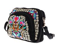 FytStycale Embroidered Women's Backpack, Embroidered Bag, Women's Handbag, Shoulder Bag with Floral Pattern, Made of Canvas for Everyday Use, Office, Par, Multicolor 1