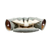 FytStycale Feline Play Tunnel Cat Tunnel Bed Hideaway Tube Den With Double Layer Structure Crinkle Feel And Hanging Tassels Foldable Polyester For Indoor Use
