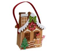 FytStycale Felt Gingerbread House Bag Christmas Gift Bag Gifts Wrapping Bag Xmas Decor Goodies Bag Doll Storage Bag Treat Handle, Style A