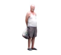 FytStycale Figurine with Grocery Bag 3D Printed Miniature People Figurines Realistic Mini People Figures for Hobbyists, Miniature Figure Of An Old Man Shopping For Groceries