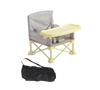 FytStycale Folding High Chair Children's Booster Lunch Chair Removable Tray Soft Seat Non-Slip Backrest Oxford Aluminum Suitable for Home Use, Gray