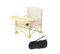 FytStycale Folding High Chair Children's Booster Lunch Chair Removable Tray Soft Seat Non-Slip Backrest Oxford Aluminum Suitable for Home Use, Yellow