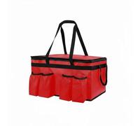 FytStycale Food Delivery Bag Keeps Hot or Cold Food Delivery Bag with Drink Carrier Foldable Reusable Multi-Cup Transport Tote for Caterers, Picnic, Outdoor, Red