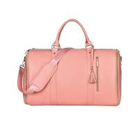 FytStycale Garment Duffel Bag Large Capacity Luggage Bag Multifunction Overnight Bag Business Travel Duffel Bag Removable Shoulder Strap PU Leather Polyester Wat, Pink