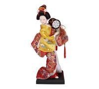 FytStycale Geisha Doll Ethnic Kimono Doll Asian Collectible Statuette Girl Figure Handmade Crafts with Flat Base for Desk Decoration, Style F