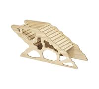 FytStycale Hamster Wooden Cave with Climbing Ladder And Chewing Toy, MDF, with Viewing Window for Hamster, Gerbil, Rat, Pet Care, Home, Style C