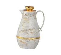 FytStycale Isolated Coffee Carafe Vacuum Bottle Teapot Water Boiler for Tea Hot Cold Water Drink, White Stone Gold