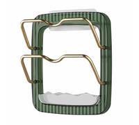 FytStycale Kitchen Shelf Pot Lid Holder Rack Organizer Storage Rack Made with and Vertical Design with Detachable Tray and Easy Install Suitable for Modern, Green, Glass Gold Rod