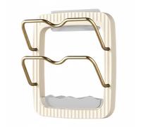 FytStycale Kitchen Shelf Pot Lid Holder Rack Organizer Storage Rack Made with and Vertical Design with Detachable Tray and Easy Install Suitable for Modern, Cream White, Gold Rod
