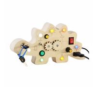 FytStycale Learning Board Wooden Busy Board Activity Board Sensory Board With Dino Theme Screws And Gears For Cognitive Growth Suitable for preschool classrooms, Puzzle Board