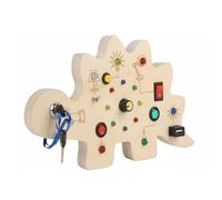 FytStycale Learning Board Wooden Busy Board Activity Board Sensory Board With Dino Theme Screws And Gears For Cognitive Growth Suitable for preschool classrooms, Large Switch Board