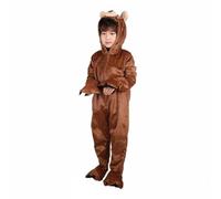 FytStycale Little Bear Costume Breathable Brown Bear Jumpsuit All Seasons Wear Hooded Animal Full-Body Outfit for Children, Girls, Party, Stage Play, L