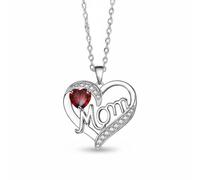 FytStycale Love Parental Affection Pendant Family Appreciation Day Gift Fashion Jewelry Crystal Accented for Daughters, Sons, White Gold Red
