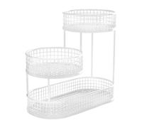FytStycale Metallic Fruit Basket 3 Tier Fruit Basket Holder Stand Fruit Storage Stand Rack for Fruits Veg Bread Snacks The Kitchen Counter, Elegant Table Decoration, White
