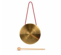FytStycale Mini Percussion Gong Hand Instrument Bell Desk With Wooden Mallet Metal Copper Build Compact Portable Traditional Finish suitable for