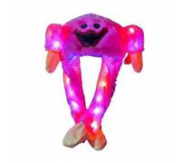 FytStycale Moving Ear Hat Parent-Child Style Soft Hat with Moving Ears Entertaining Present Novelty Headwear for Kids, Luminous Rose Red Poppy