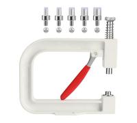 FytStycale Pearl Setting Machine Manual Bead Rivet Setter Tool Compact Iron Construction Five Pearl Setting Heads Hand Press Beads Punching Machine Suitable for, White