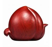FytStycale Polished Peach Ornament | Rosewood Carving, Tabletop Decor, for Living Room, Office, Entryway, Art Collectors, Red, 16CM