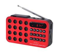 FytStycale Portable Radio Mini MP3 Player Electronics Pocket Speaker Audio Device with Headphone Jack Support TF Card Suitable for Travel Outdoor Da, Red
