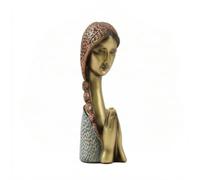 FytStycale Praying Girl Figurine Tranquil Praying Girl Statue Peaceful Figurine with Folded Hands for Homeers, Shelf, Bronze-colored Praying Girl