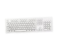 FytStycale Pudding Keycaps Set, Retro Typewriter Style Gaming Keycaps, Double Layer PBT Material with Transparent Layer for Mechanical Keyboards, white