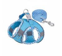 FytStycale Puppy Vest Harness Leash Set No Pull Training Harness Reflective Harness Breathable Mesh Lightweight Vest Step In Design With Buckle Closure Suitable, Blue, Xxs