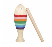FytStycale Rainbow Fish Guiro Smooth Surface Wooden Fish Drum Easy to Use Wooden Instrument for Young Children