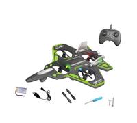 FytStycale RC Airplane RC Jet with Remote Controlled Night Lights, 360 Degree Stunts, EVA Construction, Control, Shockproof, Suitable for Adults A, Green 1 battery 500