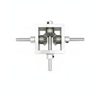 FytStycale Right Angle Gearbox 90 Degree Gear Converter Easy to Install Machine Part, 1 1 Reversible Bevel Gear Reducer, One Input Two Output, 6mm Shaft