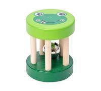 FytStycale Roller Rattle Wooden Cylinder Rattle Toy with Bell Sensory Roller Early Learning Lightweight Grasping Development Suitable for Home Ed, green