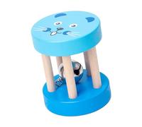 FytStycale Roller Rattle Wooden Cylinder Rattle Toy with Bell Sensory Roller Early Learning Lightweight Grasping Development Suitable for Home Ed, blue