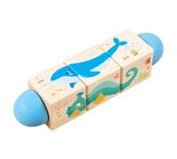 FytStycale Rotating Block Puzzle Educational Wooden Turning Non-Digital Toy for Preschoolers, Classroom, Ocean