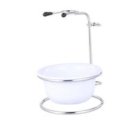 FytStycale Shaving Bowl Stainless Steel Shaving Soap Cup Wet Shave Mug Heat Insulation Production Suitable for Men’s Shaving Gift Giving, white