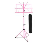 FytStycale Sheet Music Stand Folding Adjustable Tripod Portable Instrument Holder Iron Material with Carry Bag Suitable for School Events Home Rehearsal Travelin, Pink