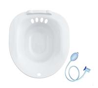 FytStycale Sitz Bath Basin for Women, Over The Toilet Hip Bath Tub with Flusher, White