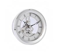 FytStycale Skeleton Clock Insert Polished Bezel Transparent Clock Insert Ornate Hands Timekeeping Part, Silver