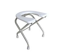FytStycale Squatting Toilet Seat Foldable Commode Stool Stainless Steel Portable Folding Toilet Chair with Thickened Seat Board Suitable for Seniors Elderly, Height 30cm