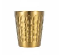 FytStycale Stainless Steel Cup Keeps Drinks Hot or Cold Korean Style Beverage Cup Rust Resistant Hammered Metal Tumbler for Restaurant, Outdoor, 260ML, Gold Sanded
